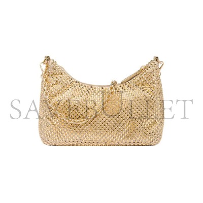 PRADA RE-EDITION CRYSTAL-EMBELLISHED SHOULDER BAG 1BH204 (22*12*6cm)